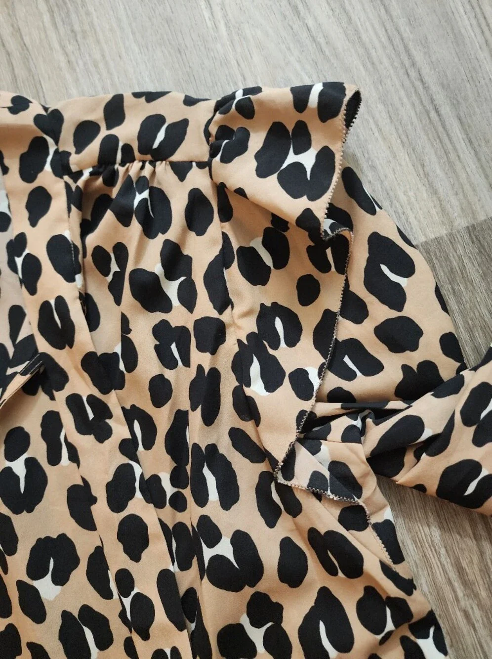 Kate Spade Leopard Print Pajama Top - Tan and Black